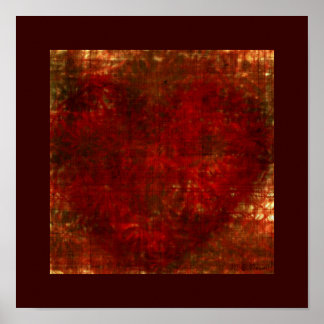 Burlap Heart Print (12x12) Poster
