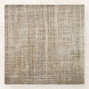 Burlap Hessian Hintergrundtextur Glasuntersetzer