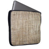Burlap Hessian Hintergrundtextur Laptopschutzhülle (Vorne Rechts)