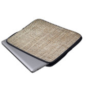 Burlap Hessian Hintergrundtextur Laptopschutzhülle (Vorne Knopf)