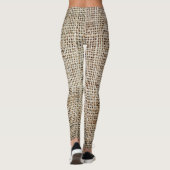 Burlap Hessian Hintergrundtextur Leggings (Rückseite)
