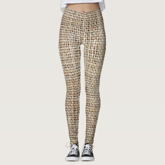 Burlap Hessian Hintergrundtextur Leggings