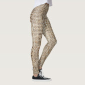 Burlap Hessian Hintergrundtextur Leggings (Rechts)