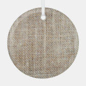 Burlap Hessian Hintergrundtextur Ornament Aus Glas (Vorderseite)