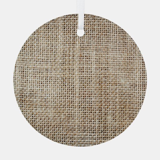 Burlap Hessian Hintergrundtextur Ornament Aus Glas (Rückseite)