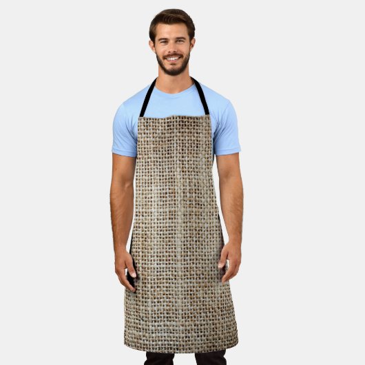 Burlap Hessian Hintergrundtextur Schürze (Getragen)