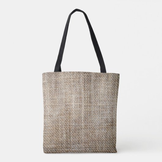 Burlap Hessian Hintergrundtextur Tasche (Rückseite)