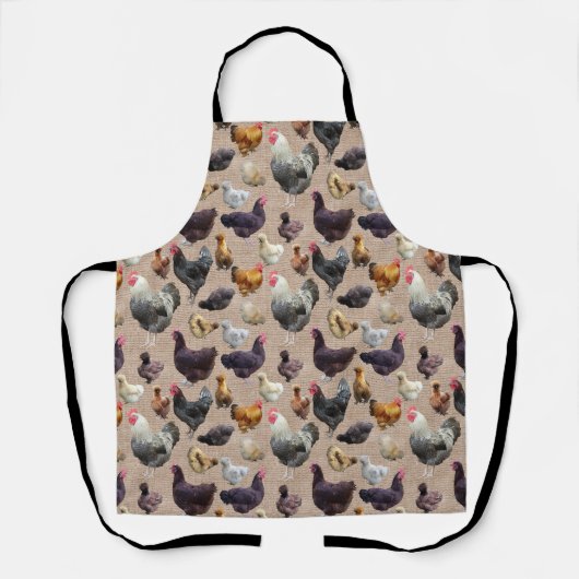 Burlap Hinterhof Hühner Schürze (Vorderseite)
