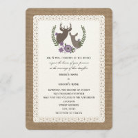 Burlap + Hochzeitsschuh + Doe Deer - Lila