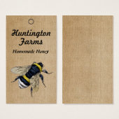 Burlap Honey Bee Price Tag (Vorne & Hinten)