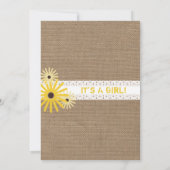 Burlap Honey Bee Themed Baby Dusche Einladung (Rückseite)