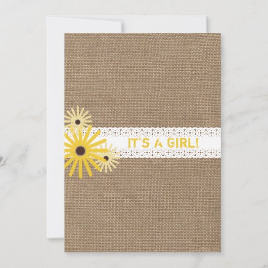 Burlap  Honey Bee Themed Baby Dusche Einladung (Rückseite)