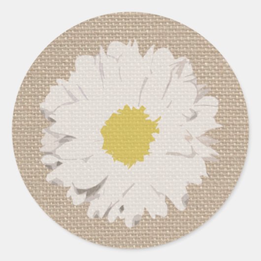 Burlap Inspiriert Daisy Sticker (Vorderseite)