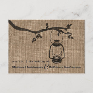Burlap Inspiriert Öl Lattern Wedding R.S.V.P. RSVP Karte