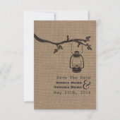 Burlap Inspiriert Ölseelen Hochzeit retten das Dat Save The Date (Vorderseite)