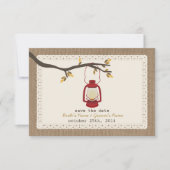 Burlap-Inspiriert Ölseeschwalbe Save the Date (Vorderseite)