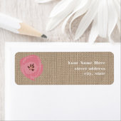 Burlap Inspiriert Pink Tulip Address Labels (Insitu)