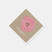 Burlap Inspiriert Pink Tulip Wedding Napkins Serviette (Ecke)