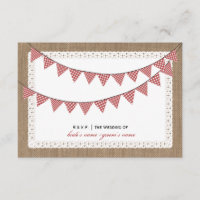 Burlap Inspiriert Red Gingham Bunting UAWG
