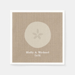 Burlap Inspiriert Sand Dollar Hochzeit Napkins Serviette