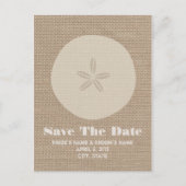Burlap Inspiriert Sand Dollar Hochzeit retten das Ankündigungspostkarte (Vorderseite)