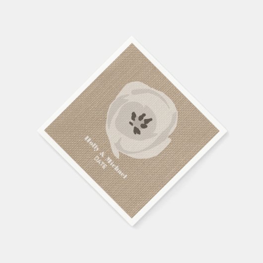 Burlap Inspiriert White Tulip Wedding Napkins Serviette (Ecke)
