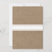 Burlap Inspirierte Gemusterte Jagdhochzeit Einladung (Rückseite)