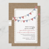 Burlap Inspirierte Gemusterte Jagdhochzeit Einladung (Vorne/Hinten)