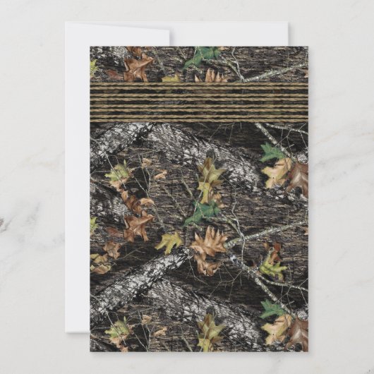 Burlap + Jagd Camouflage Probe Abendessen Einladun Einladung (Rückseite)