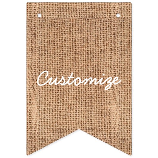 Burlap Jute Bunting Customizing Wimpelkette (Erste Fahne)