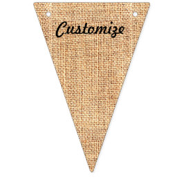 Burlap Jute Bunting Triangle Flag Party Banner