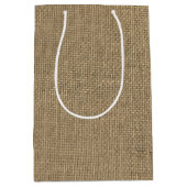 Burlap Jute Sacking Mittlere Geschenktüte (Vorderseite)