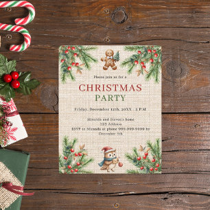 Burlap-Kiefer natürliche Weihnachtszeit-Party Einl