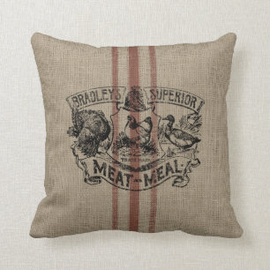 Burlap-Körner-Sack Kissen