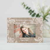 Burlap & Lace - 3x5 Abschluss Ankündigung (Stehend Vorderseite)