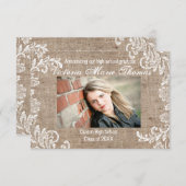 Burlap & Lace - 3x5 Abschluss Ankündigung (Vorne/Hinten)