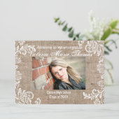 Burlap & Lace - Ankündigung von Abschlüssen (Stehend Vorderseite)