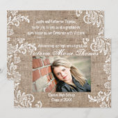 Burlap & Lace - Ankündigung von Abschlüssen (Vorne/Hinten)