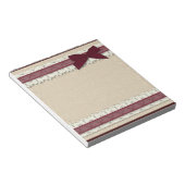 Burlap Lace borundy Band große Notizblock Bugband (angewinkelt)