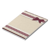 Burlap Lace borundy Band große Notizblock Bugband (Rotiert)