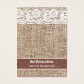 Burlap Lace Custom Earring Card (Vorderseite)