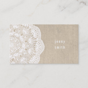 Burlap- & Lace Doily Fashion Business Cards Visitenkarte