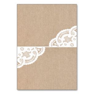 Burlap Lace Doily Wedding Table Platzkarten Tischnummer