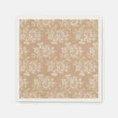 Burlap & Lace Floral Shabby Chic Paper Napkin Serviette (Vorderseite)