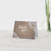 Burlap Lace Glitzer rustic Wedding danke (Vorderseite)