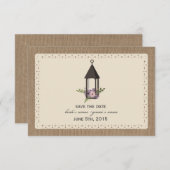 Burlap Lace Inspiriert Floral Lantern Save the Dat Save The Date (Vorne/Hinten)