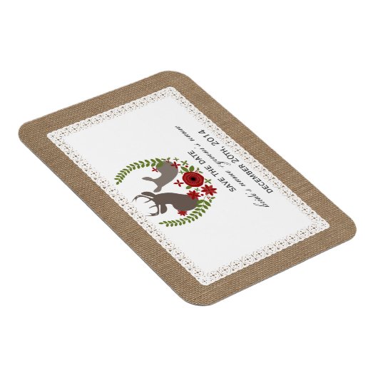 Burlap + Lace Inspiriert Hirn Weihnachten Rett Dat Magnet (Rechte Seite)