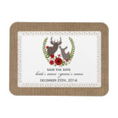 Burlap + Lace Inspiriert Hirn Weihnachten Rett Dat Magnet (Horizontal)