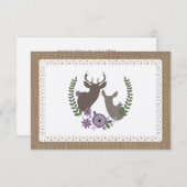 Burlap & Lace Inspiriert Lila Wreath Monogram UAWG RSVP Karte (Vorne/Hinten)