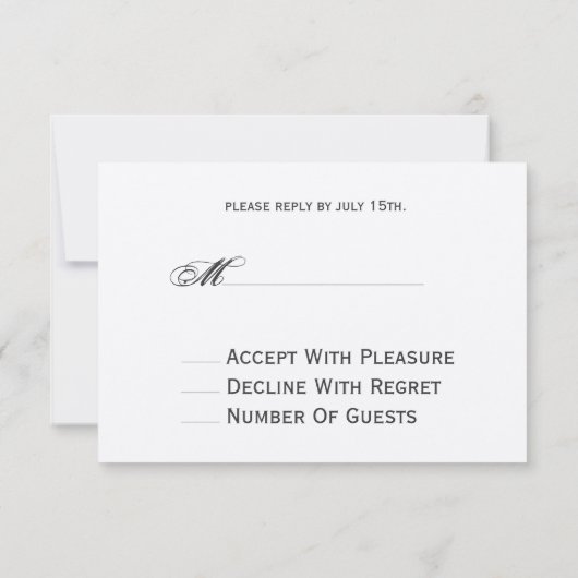 Burlap & Lace Inspiriert Lila Wreath Monogram UAWG RSVP Karte (Rückseite)